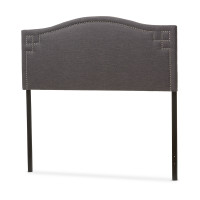 Baxton Studio BBT6563-Dark Grey-Queen HB Aubrey and Contemporary Dark Grey Fabric Queen Size Headboard